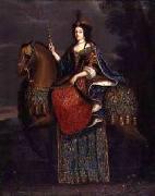 unknow artist Portrait of Queen Marie Casimire in coronation robes on horseback. painting